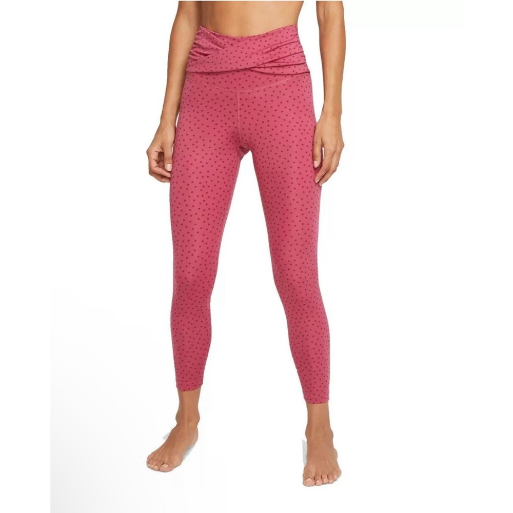 Nike YOGA High Rise 7/8 Length Polka Dot‎ Women's Leggings Size Large
